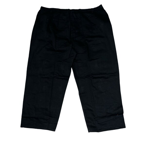 Woman Within NWOT Stretch Cotton Chino Straight Leg Pant Sz 20 Wide Black Plus - Picture 11 of 16